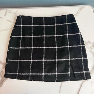 Fashion on Earth plaid mini skirt black & white